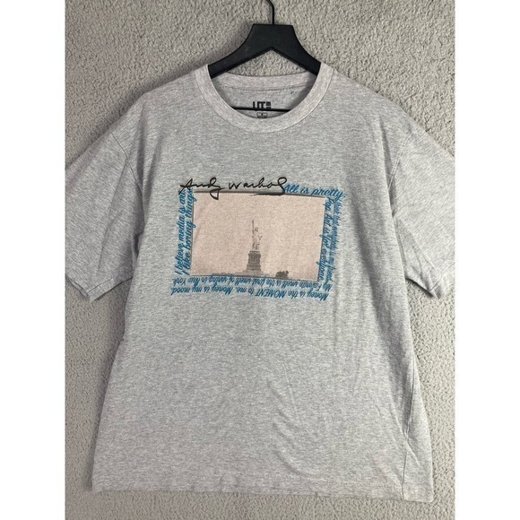 Uniqlo UT Andy Warhol All is Pretty Gray T-Shirt Short Sleeve Mens Medium Crew - Picture 5 of 9